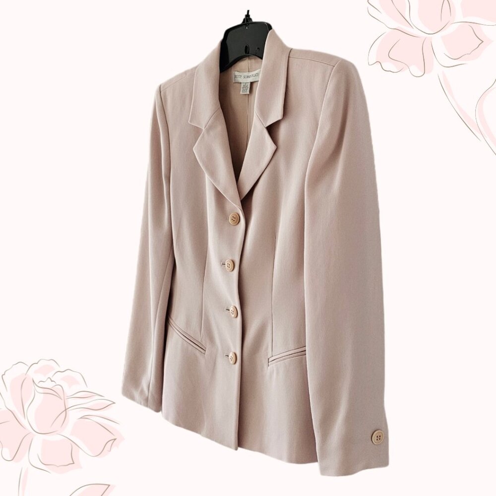 Petite Sophisticate Vintage Single-Breasted Blazer | NWT | 4P | Powder Pink - Picture 2 of 14